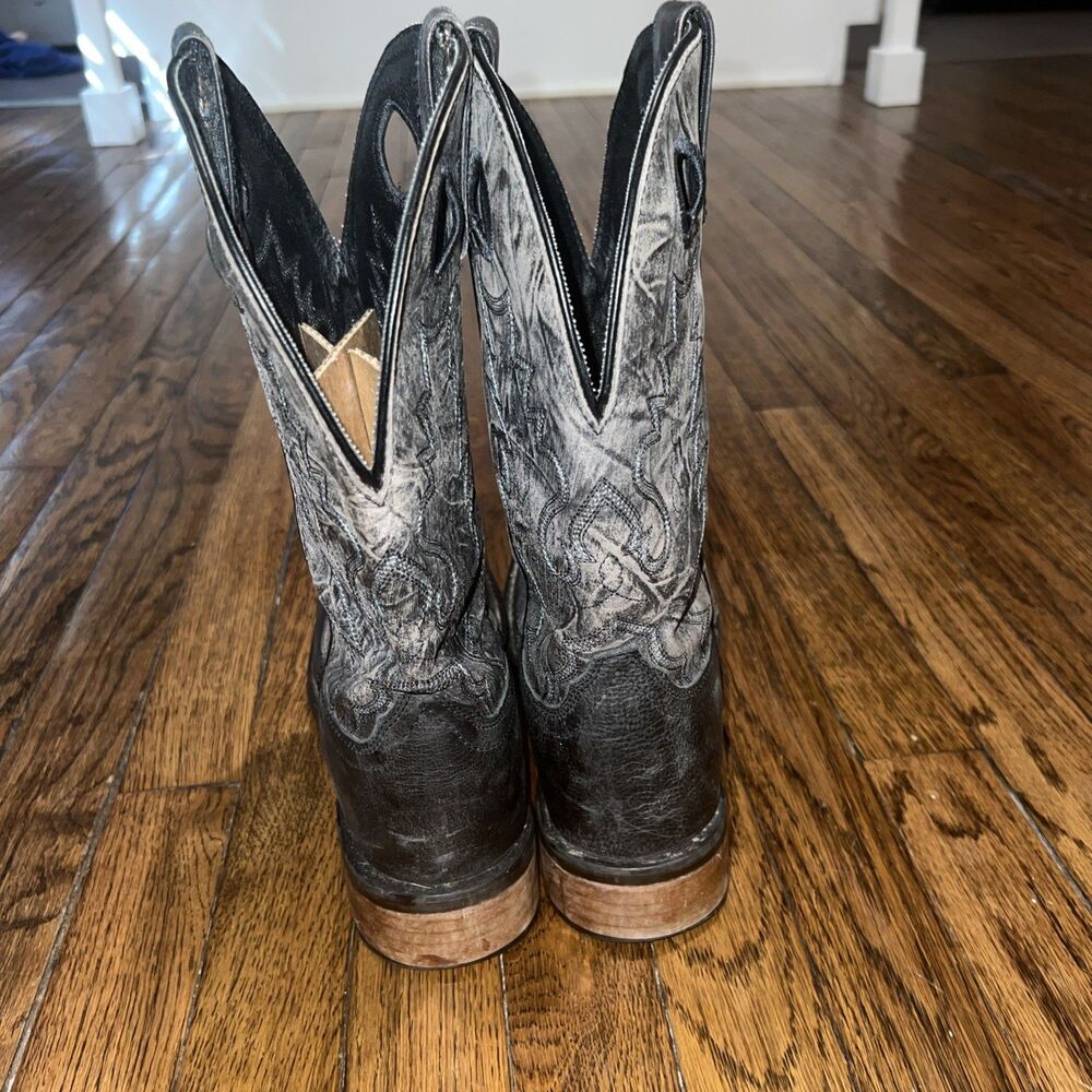 Smoky Mountain Boot Men 8.5EE Duke Black Distress Leather Cowboy Boot Style 4912 - Picture 6 of 7